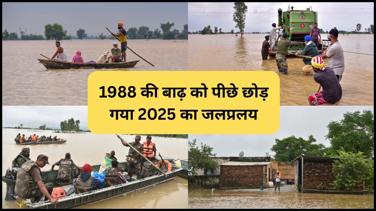 पंजाब में तबाही 1988 की बाढ़ को पीछे छोड़ गया 2025 का जलप्रलय, 40 से ज्यादा की मौत लाखों हेक्टेयर फसल हुई बर्बाद